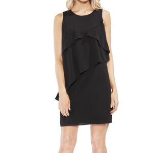 Vince Camuto | Dresses | Vince Camuto Ruched Asymmetrical Laguna Crepe  Black Dress | Poshmark